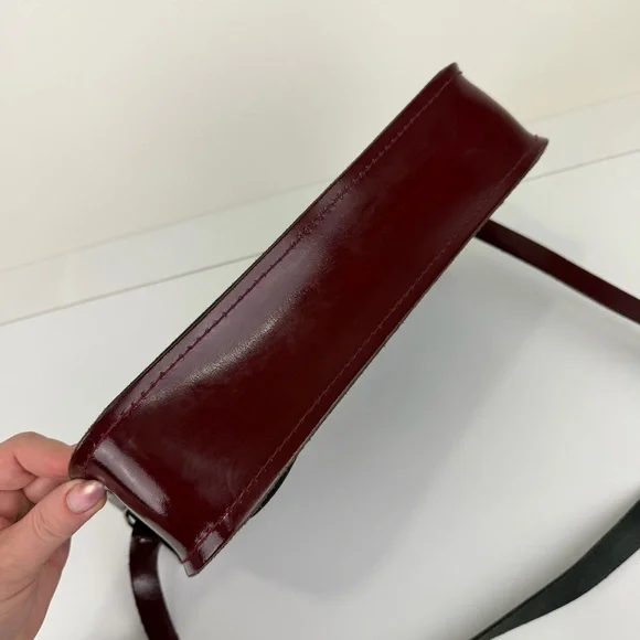 Cambridge Satchel Company Oxblood Leather Satchel Crossbody Bag - Picture 7 of 9